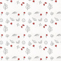 Rustic Autumn Leaves Mural Wallpaper — Minimalist Sketch Design Mural Wallpaper - room preview 02