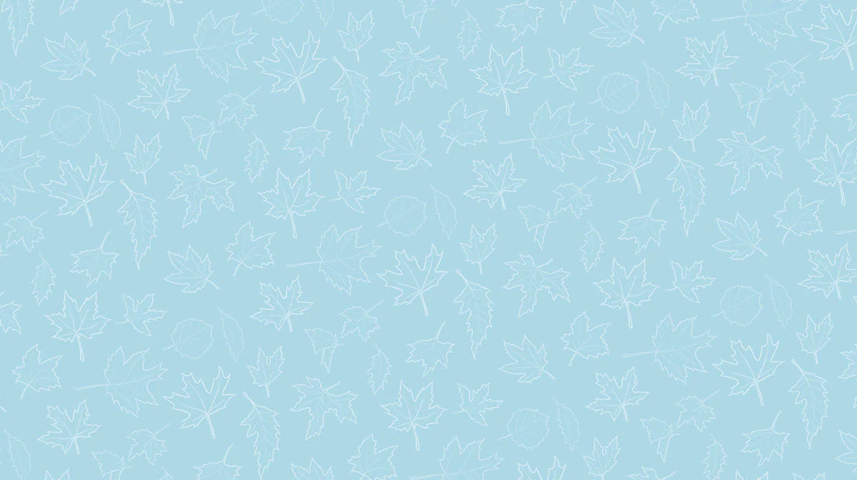 Sky Blue Maple Leaf Mural Wallpaper — Minimalist Nature Design Mural Wallpaper - room preview 02