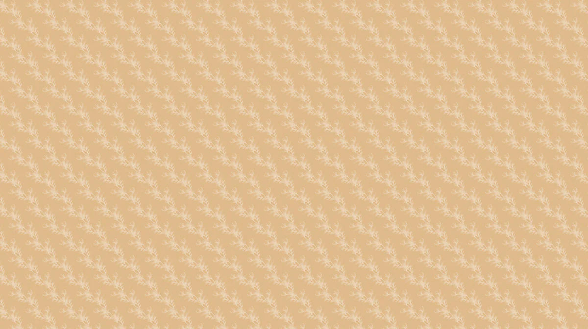 Minimalist Botanical Sprig Mural Wallpaper — Warm Ochre and Cream Mural Wallpaper - room preview 02