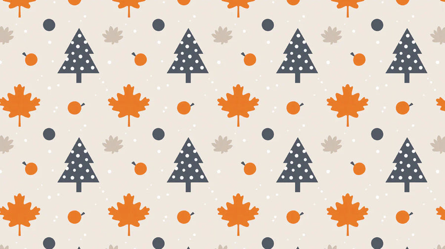 Woodland Nursery Wallpaper Mural – Baby Animals Wall Mural – Autumn Woodland Geometric — Seasonal Charm printable artwork
