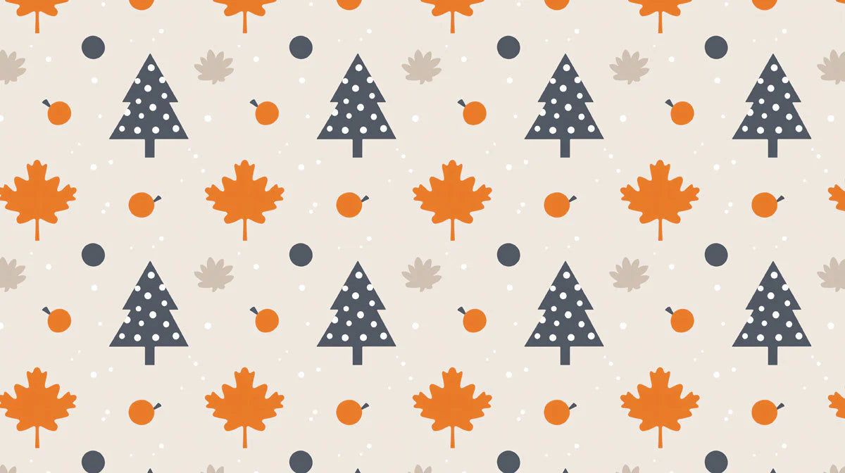 Autumn Woodland Geometric Mural Wallpaper — Seasonal Charm Mural Wallpaper - room preview 02
