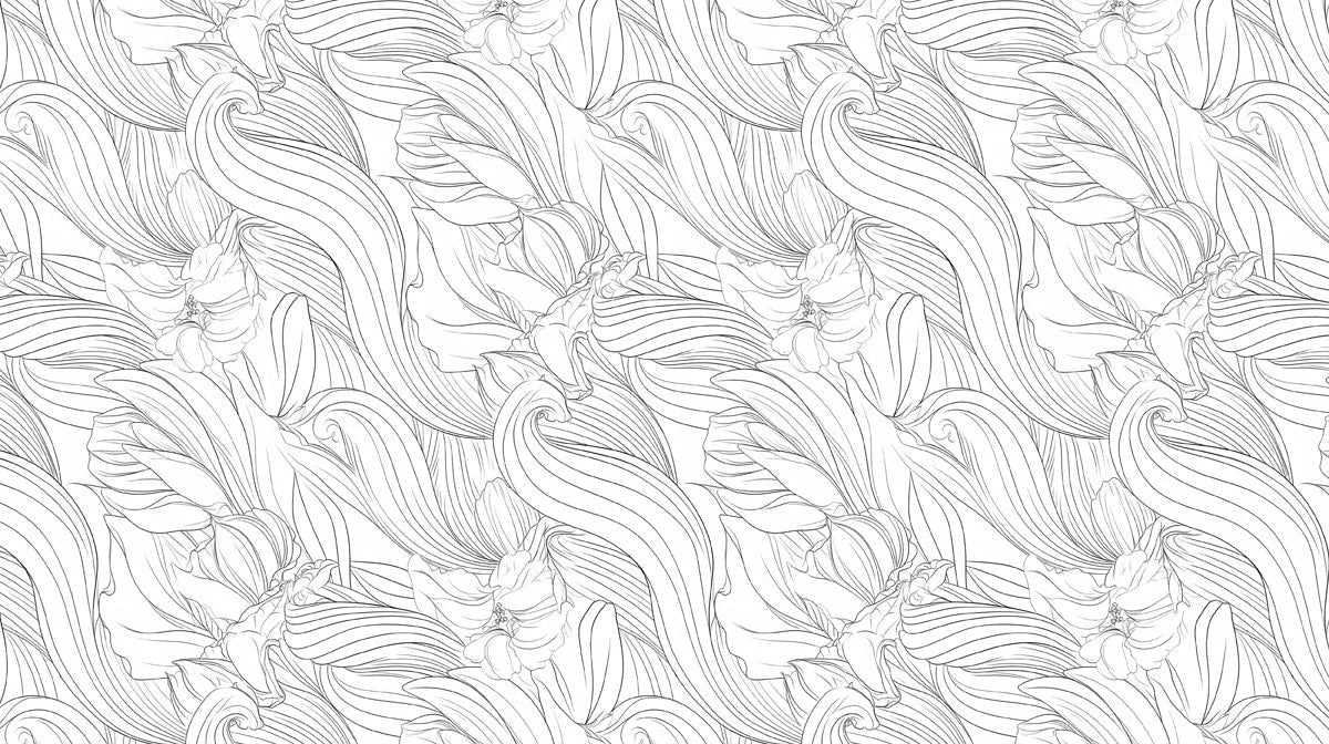Fluid Botanical Line Art Mural Wallpaper — Minimalist Floral Mural Wallpaper - room preview 02