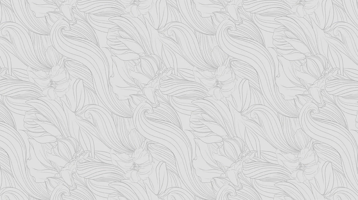 Minimalist Swirling Floral Mural Wallpaper — Soft Line Art Design Mural Wallpaper - room preview 02