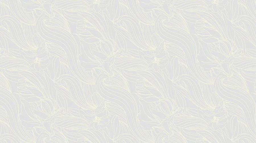 Abstract Wallpaper Mural – Modern Art Wall Mural – Minimalist Cream Floral — Soft Line Art Design printable artwork