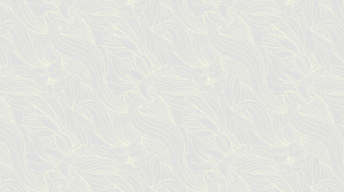 Minimalist Cream Floral Mural Wallpaper — Soft Line Art Design Mural Wallpaper - room preview 02