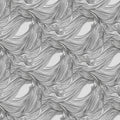 Fluid Wave Line Art Mural Wallpaper — Monochrome Abstract Design Mural Wallpaper - room preview 02