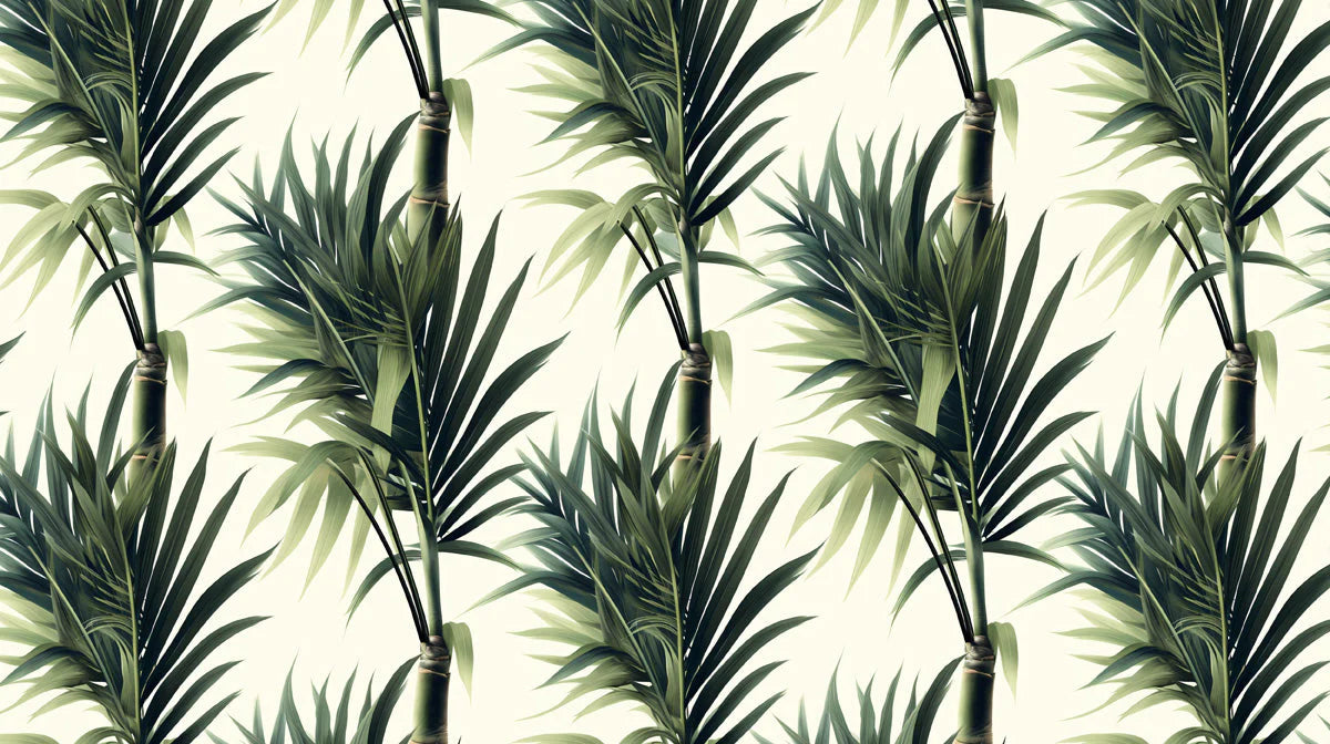 Lush Green Palm Leaf Mural Wallpaper — Modern Tropical Print Mural Wallpaper - room preview 02