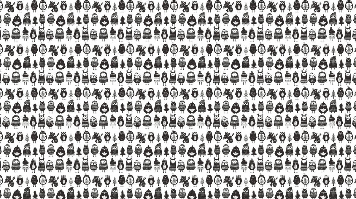 Forest Friends Mural Wallpaper —Whimsical Sketch Illustration Mural Wallpaper - room preview 02