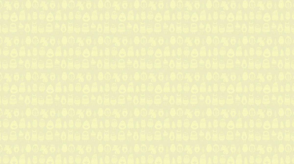 Forest Friends Animal Mural Wallpaper — Soft Pale Yellow Sketch Mural Wallpaper - room preview 02