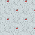 Botanical Berry Leaf Mural Wallpaper — Minimalist Line Art Design Mural Wallpaper - room preview 02
