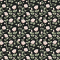 Vintage Rose Mural Wallpaper — Dark Botanical Floral Pattern Mural Wallpaper - room preview 02