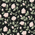 Vintage Rose Mural Wallpaper — Dark Botanical Floral Pattern Mural Wallpaper - room preview 02