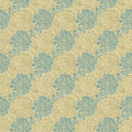 Vintage Floral Damask Mural Wallpaper —Soft Blue and Ochre Mural Wallpaper - room preview 02