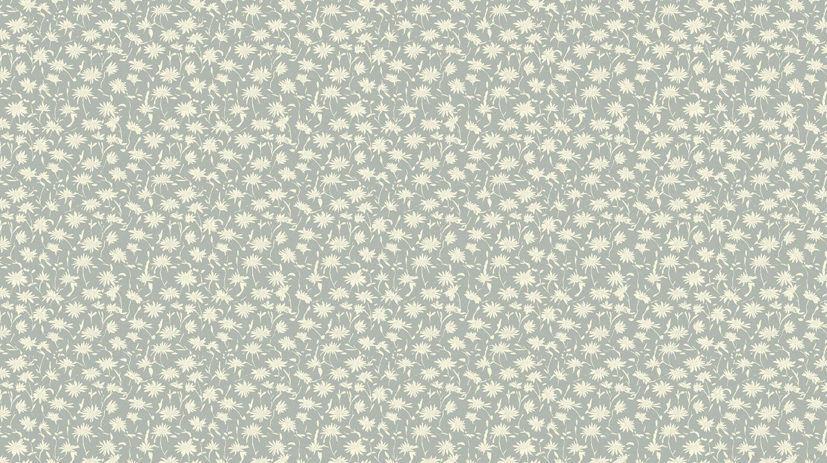 Dainty Meadow Daisy Mural Wallpaper — Soft Sage Green Mural Wallpaper - room preview 02