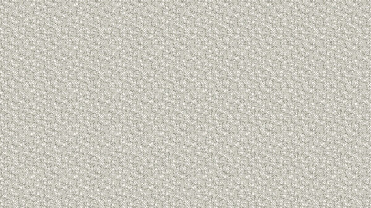 Dainty Sage Floral Trail Mural Wallpaper — Traditional Botanical Mural Wallpaper - room preview 02
