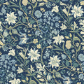 Midnight Botanical Floral Mural Wallpaper — Traditional Art Style Mural Wallpaper - room preview 02