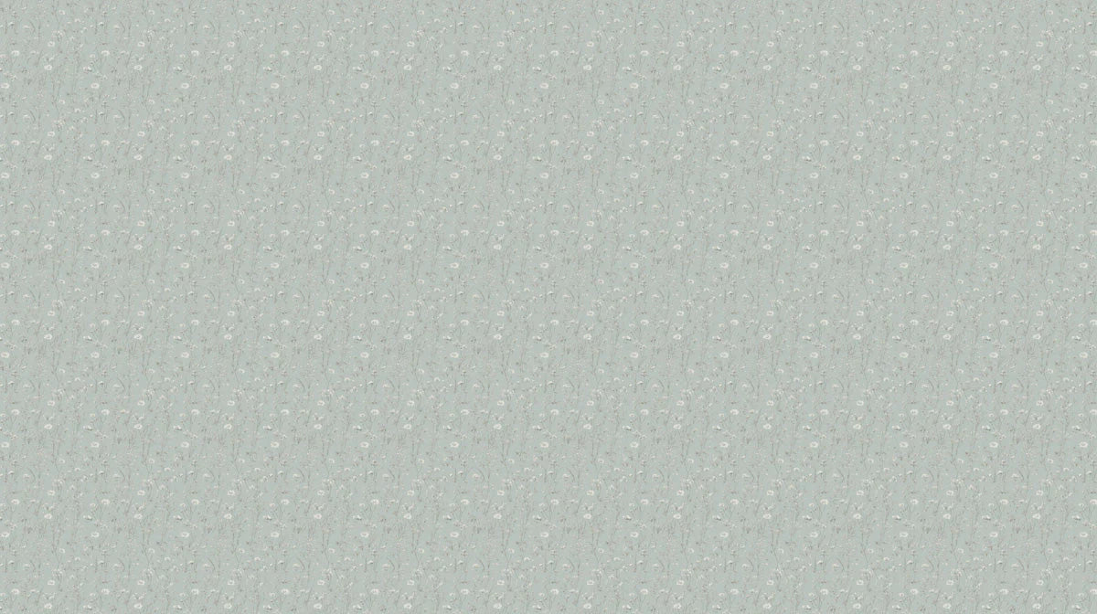 Dainty Meadow Floral Mural Wallpaper — Soft Blue Botanical Mural Wallpaper - room preview 02