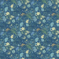 Midnight Meadow Botanical Mural Wallpaper — Intricate Floral Design Mural Wallpaper - room preview 02