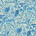Art Nouveau Blue Botanical Mural Wallpaper — Floral Wall Covering Mural Wallpaper - room preview 02