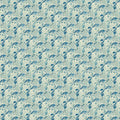 Blue Leafy Foliage Mural Wallpaper — Classic Botanical Pattern Mural Wallpaper - room preview 02