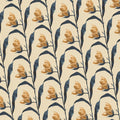 Vintage Floral Mural Wallpaper —Ochre and Charcoal Botanical Mural Wallpaper - room preview 02