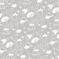 Minimalist Wildflower Meadow Mural Wallpaper in Soft Gray Mural Wallpaper - room preview 02