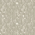 Meadow Wildflower Mural Wallpaper — Minimalist Earthy Design Mural Wallpaper - room preview 02