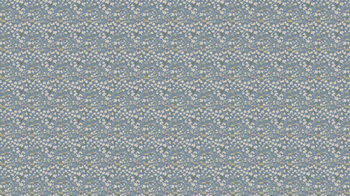 Light Blue & Yellow Ditsy - Floral Pattern Wallpaper for Living Rooms Mural Wallpaper - room preview 02