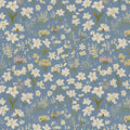 Meadow Lily Floral Mural Wallpaper — Airy Botanical Pattern Mural Wallpaper - room preview 02