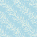 Sky Blue Leaf Trail Mural Wallpaper — Minimalist Botanical Mural Wallpaper - room preview 02