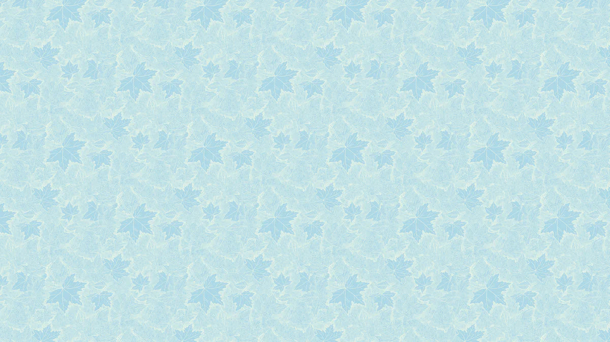 Soft Maple Leaf Mural Wallpaper — Pale Blue Botanical Design Mural Wallpaper - room preview 02