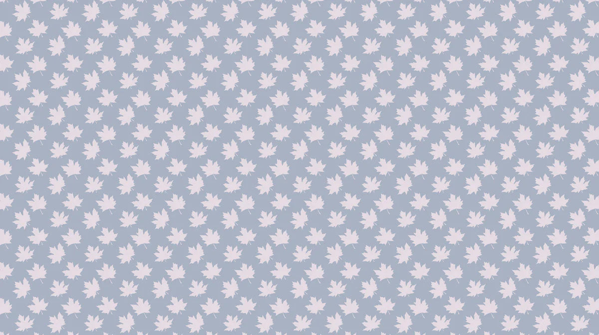 Minimalist Maple Leaf Mural Wallpaper — Soft Gray and Lilac Mural Wallpaper - room preview 02