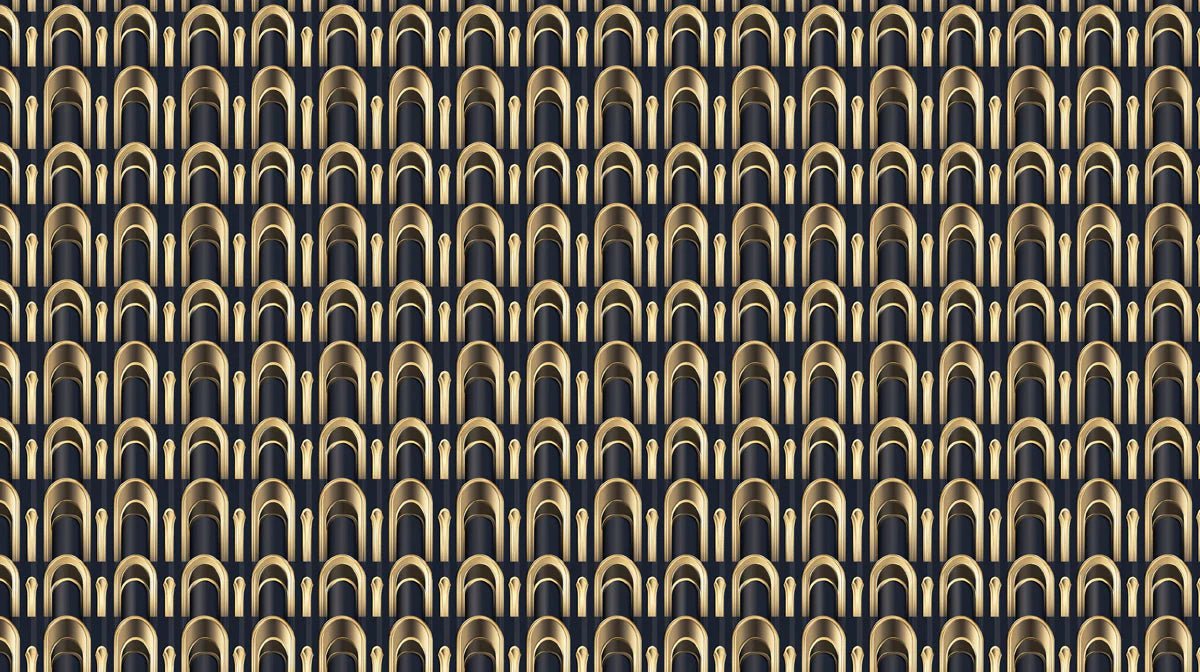 Golden Arch Layers Mural Wallpaper — Art Deco Geometric Mural Wallpaper - room preview 02