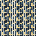 Art Deco Arches Mural Wallpaper — Navy and Metallic Gold Pattern Mural Wallpaper - room preview 02