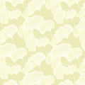 Ginkgo Leaf Line Art Mural Wallpaper — Soft Pale Yellow Mural Wallpaper - room preview 02