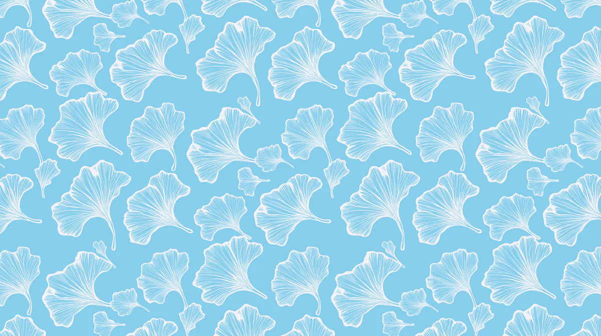 Ginkgo Leaf Sky Breeze Mural Wallpaper — Light Botanical Design Mural Wallpaper - room preview 02