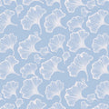 Ginkgo Leaf Pattern Mural Wallpaper — Soft Blue Botanical Design Mural Wallpaper - room preview 02