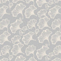 Ginkgo Leaf Mural Wallpaper — Minimalist Grey Botanical Pattern Mural Wallpaper - room preview 02