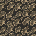 Ginkgo Leaf Line Art Mural Wallpaper — Dark Botanical Sophistication Mural Wallpaper - room preview 02