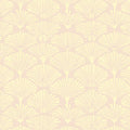 Ginkgo Fan Mural Wallpaper in Soft Clay and Pale Cream Mural Wallpaper - room preview 02