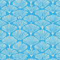 Azure Ginkgo Fan Mural Wallpaper — Vibrant Botanical Pattern Mural Wallpaper - room preview 02