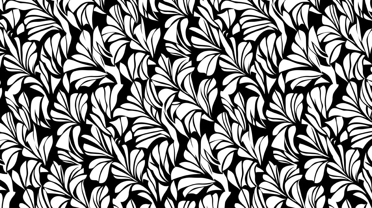 Monochrome Floral Petal Mural Wallpaper — High Contrast Art Mural Wallpaper - room preview 02