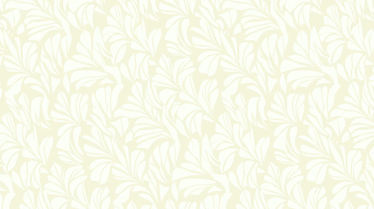 Cream Botanical Leaf Mural Wallpaper — Minimalist Floral Pattern Mural Wallpaper - room preview 02