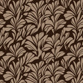 Mocha Leaf Botanical Mural Wallpaper — Organic Graphic Pattern Mural Wallpaper - room preview 02