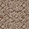 Cocoa Fern Botanical Mural Wallpaper — Retro Geometric Pattern Mural Wallpaper - room preview 02