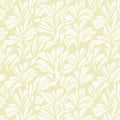 Vanilla Leaf Botanical Mural Wallpaper — Soft Pale Yellow Pattern Mural Wallpaper - room preview 02