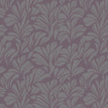 Stylized Leaf Botanical Mural Wallpaper — Muted Plum and Slate Mural Wallpaper - room preview 02