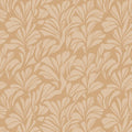 Abstract Leaf Mural Wallpaper — Minimalist Warm Ochre Botanical Mural Wallpaper - room preview 02