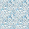 Oceanic Swirl Mural Wallpaper — Artistic Blue Nautical Pattern Mural Wallpaper - room preview 02