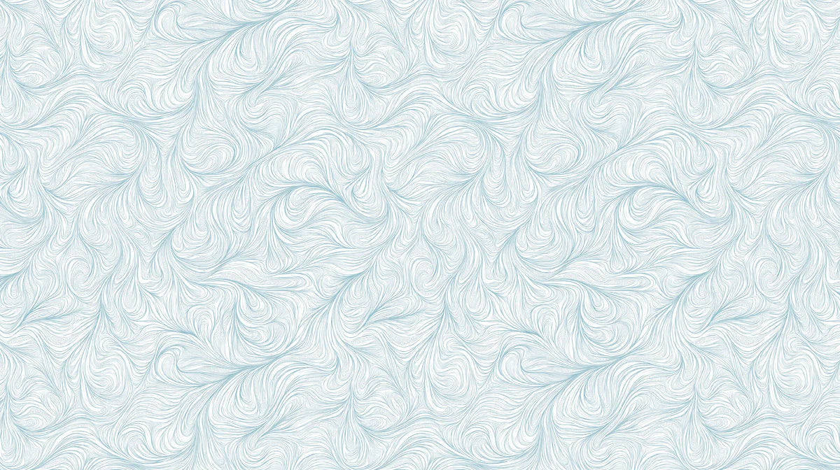 Whispering Currents Mural Wallpaper — Soft Blue Abstract Swirls Mural Wallpaper - room preview 02